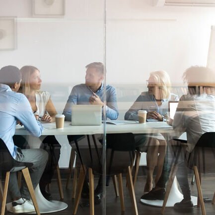 Consulting team in a board room